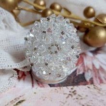 Ring Flocken mit Facetten und Kreiseln aus Swarovski-Kristall